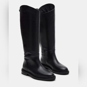 STEVE MADDEN Women's Gaige Tall Riding Boots Black Leather US 10 Org $250